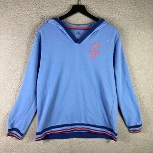 Disney Sweatshirt Stitch Lilo Pullover Hooded  Blue Size Medium Mens Long Sleeve